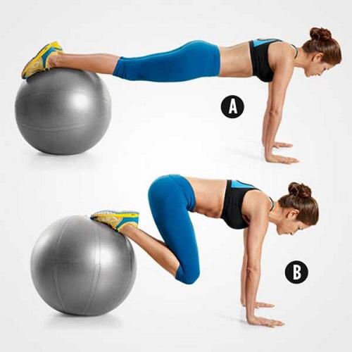 Swiss ball jackknife giảm mỡ bụng