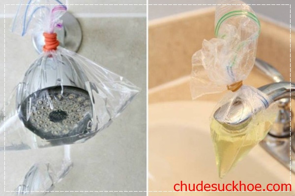 Vệ sinh nhà cửa làm sạch vòi nước phòng tắm