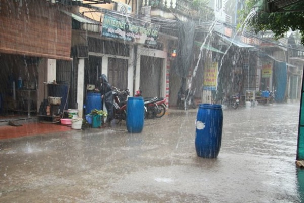 Hứng nước mưa từ mái tôn